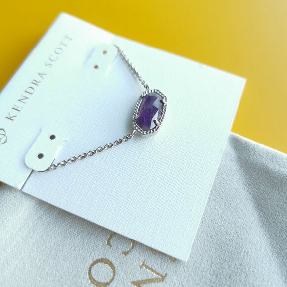 Kendra Scott Elisa Silver Amethyst Necklace - Picture 2 of 3